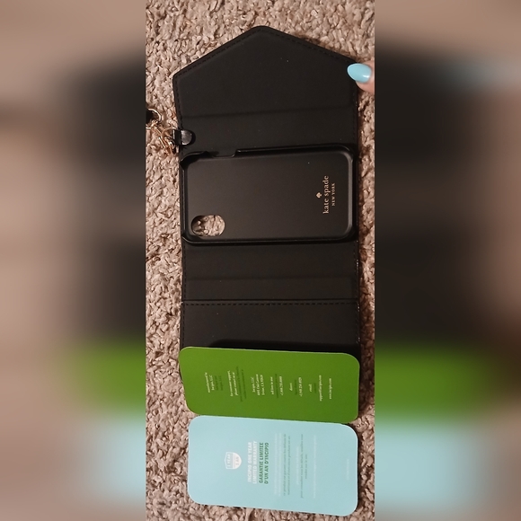 🖤 Kate Spade New York Black Leather Wristlet Card Holder Tech Case NWT - Picture 6 of 6